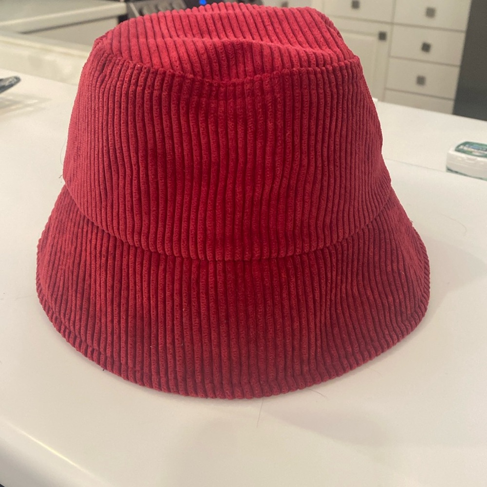 . Red Corduroy Bucket Hat Womens
 Great hat very cute..